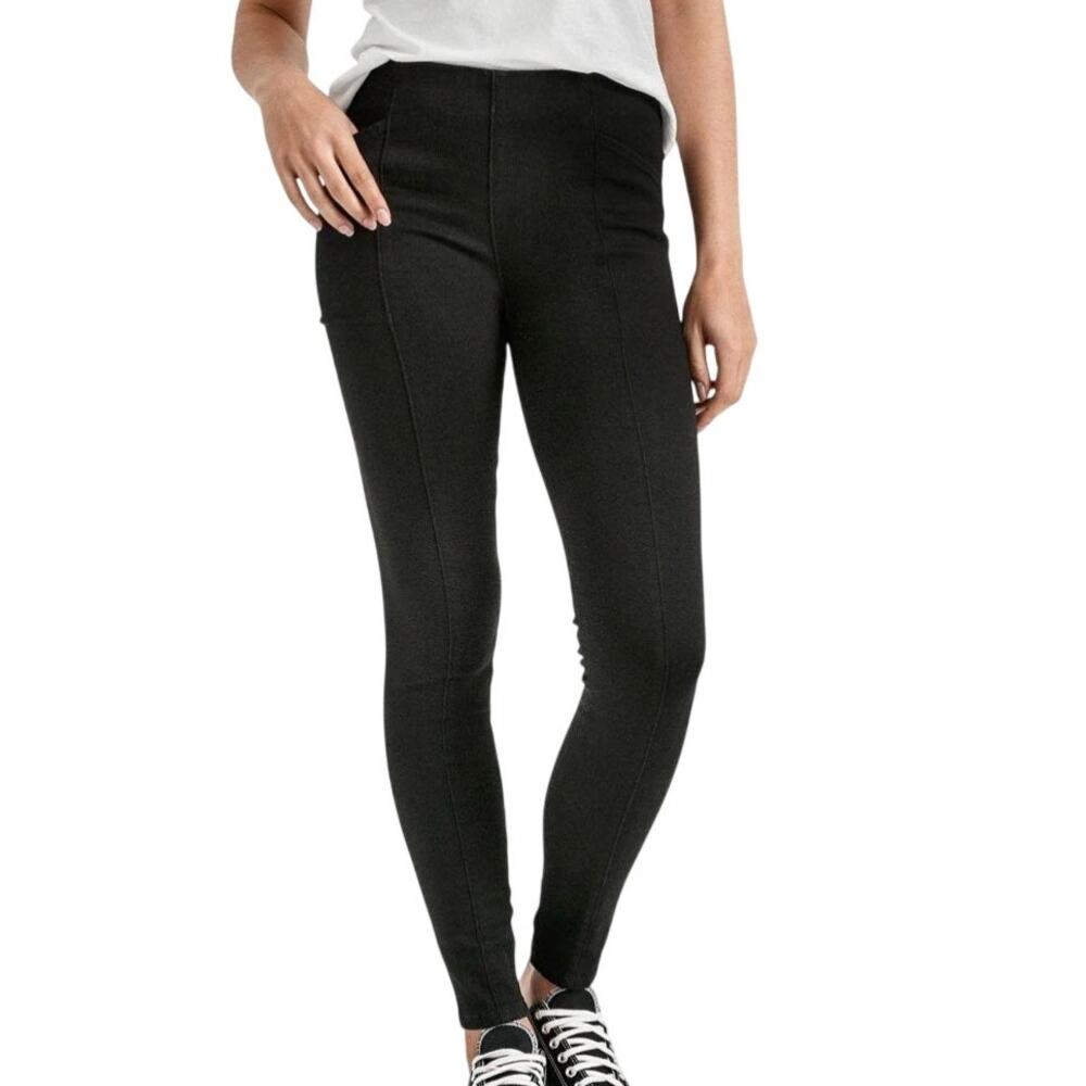 DU/ER Four Way Flex Pull On Mid Rise Skinny Jean Black 29x28